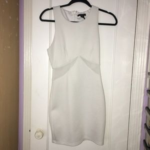 White Mesh Cutout Dress